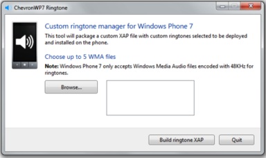 ChevronWP7 custom ringtone manager