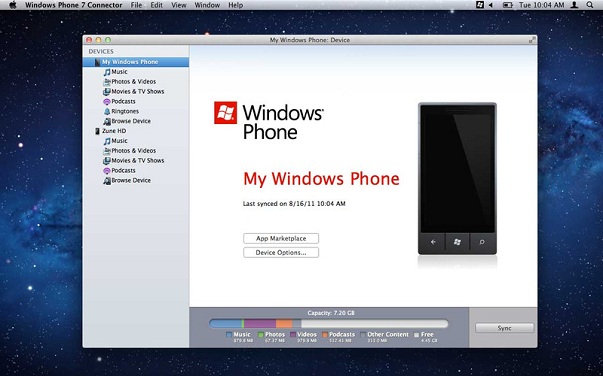 Windows Phone 7 Connector for Mac