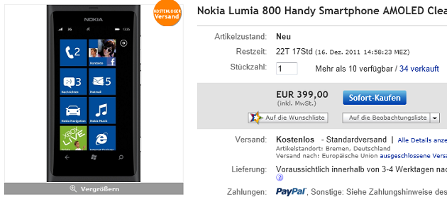 nokia-lumia-800-preis-ebay