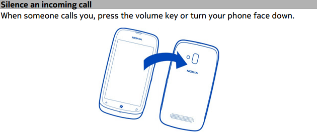 Nokia Lumia 610 flip to mute