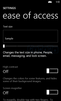 Windows Phone Erleichterte Bedienung