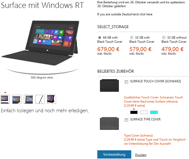 Surface auf Microsoft de