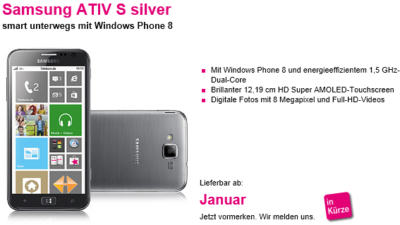Samsung ATIV S Telekom