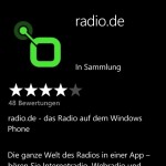 Radio.de-App im Windows Phone Marketplace