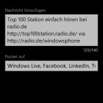 Gewählte Radiostation mit Freunden und der Welt teilen