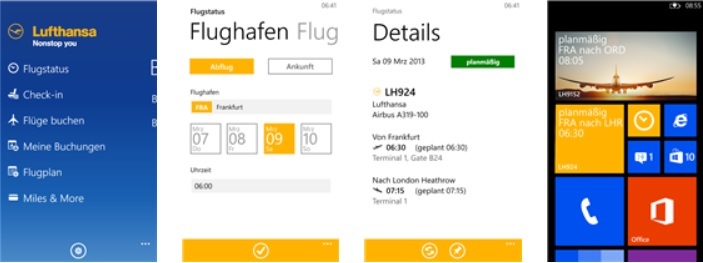 Lufthansa App Windows Phone 8
