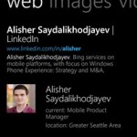 Bing Suche Windows Phone 8 - Snapshot Promi