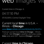 Bing Suche Windows Phone 8 - Sofortantwort Uhrzeit