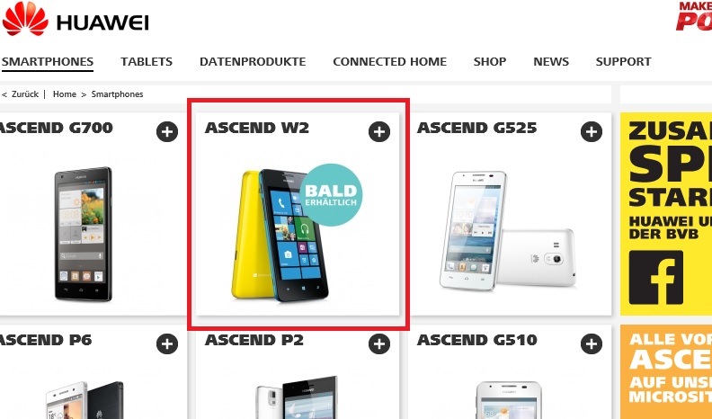 Huawei Ascent W2 bald in Deutschland