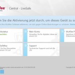 Startbildschirm MacAfee-App