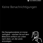 Das Denim Update erklärt das Einblenden der Navigationsleiste