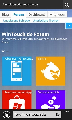 WinTouch Forum neues Design