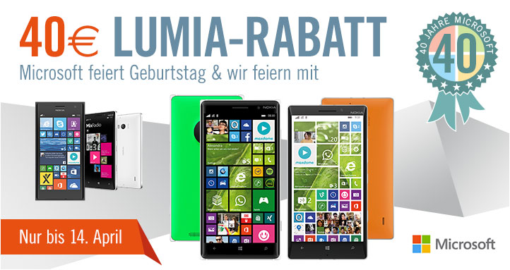Microsoft Lumia 40 Euro Rabatt