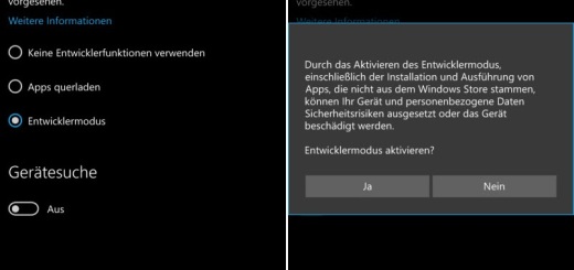 Windows 10 Mobile Entwicklermodus