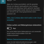 Bing Suchergebnisse in der Cortana-Suche.