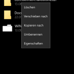 Lange halten -> Verschieben nach
