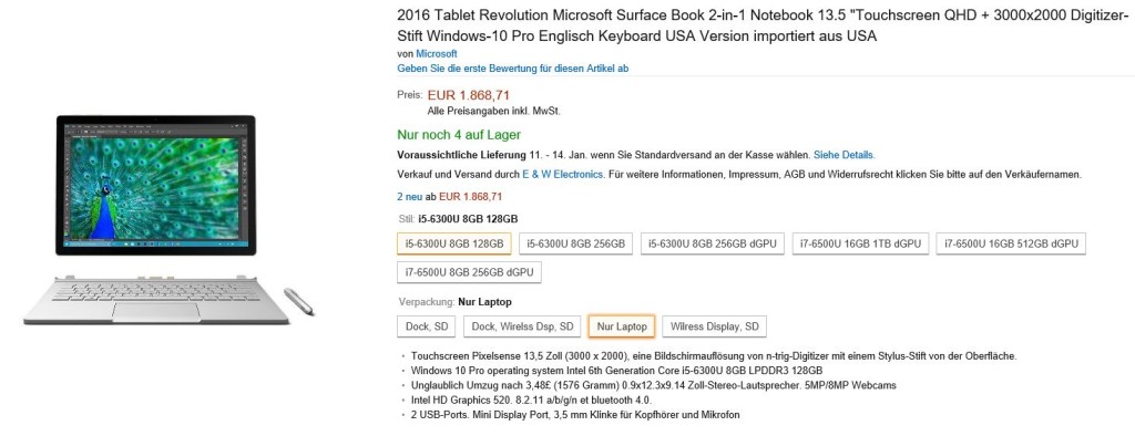 Surface Book Amazon